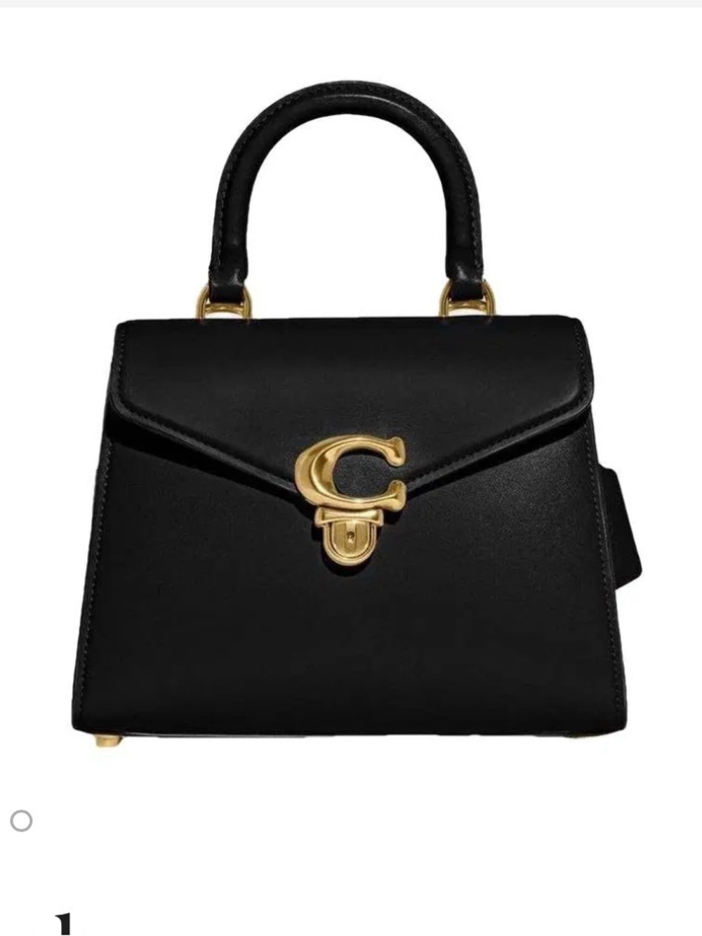 Coach Sammy Black Leather Top-Handle Satchel with Gold 'C' Hardware
